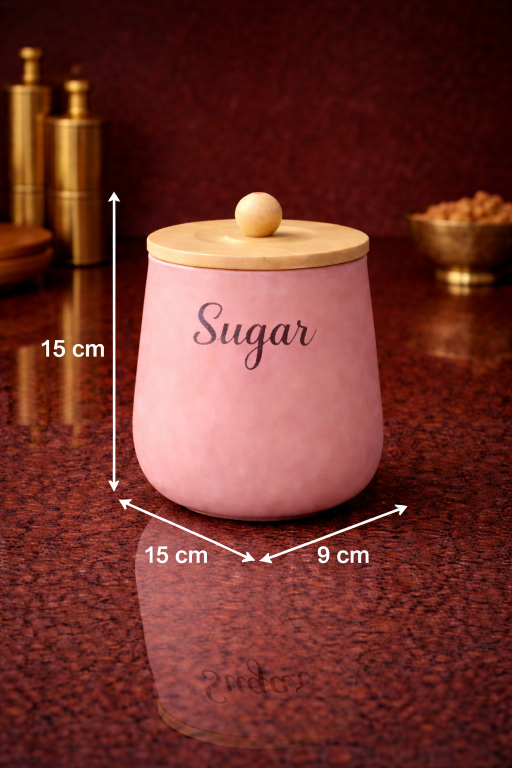Metal Tea & Sugar Canister Set with Lid | Airtight Kitchen Storage Jars | Modern Matte Finish Storage Containers for Coffee, Sugar, Tea | Decorative Countertop Organizer (Set of 2)