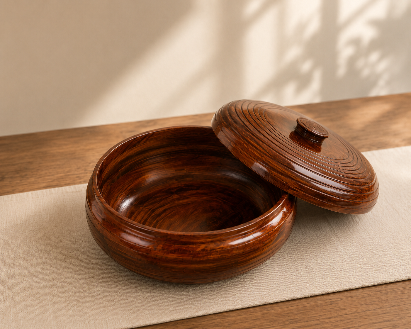 Premium Round Roti Box with Lid – Brown Chapati Storage Container for Kitchen and Dining Table