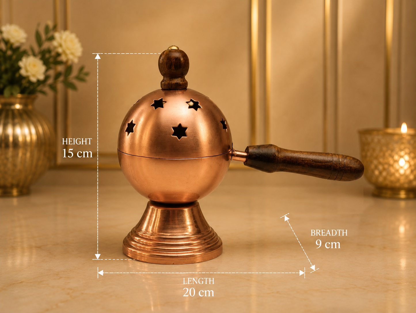Metal Loban Burner with Star Cut Design