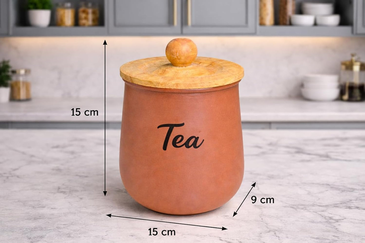 Metal Tea, Coffee & Sugar Canister Set with Wooden Lids