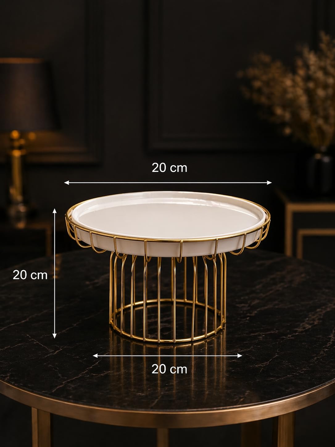 Gold Metal Cake Stand | Elegant Dessert & Cupcake Display Stand for Birthday, Wedding & Party Decoration | Premium Round Cake Serving Stand for Home & Events