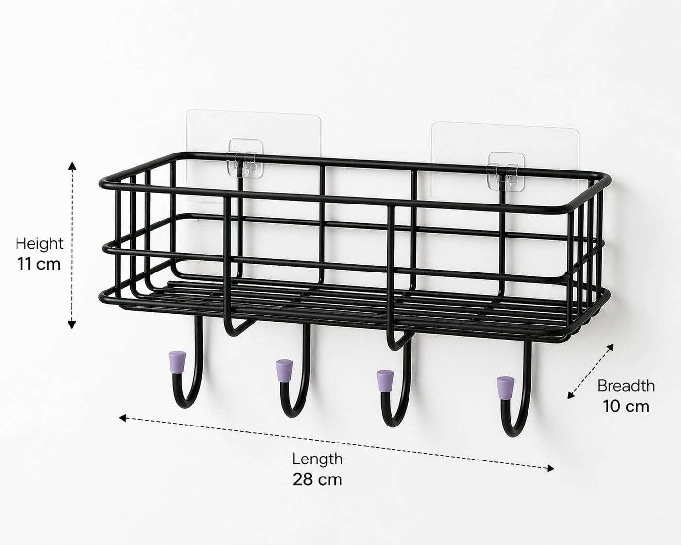 Wall Mounted Bathroom Shelf with Hooks