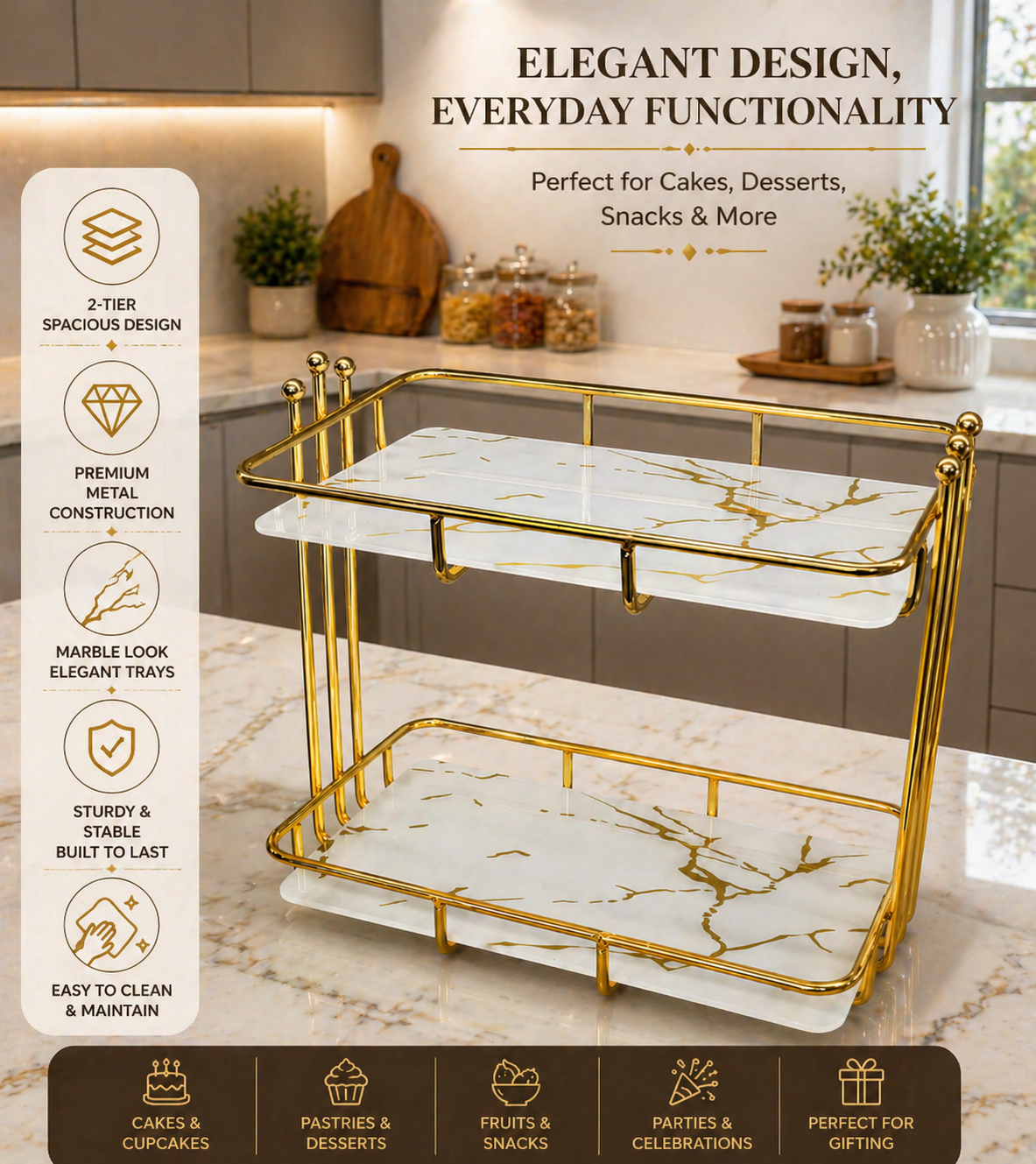 2 Tier Corner Shelf Organizer