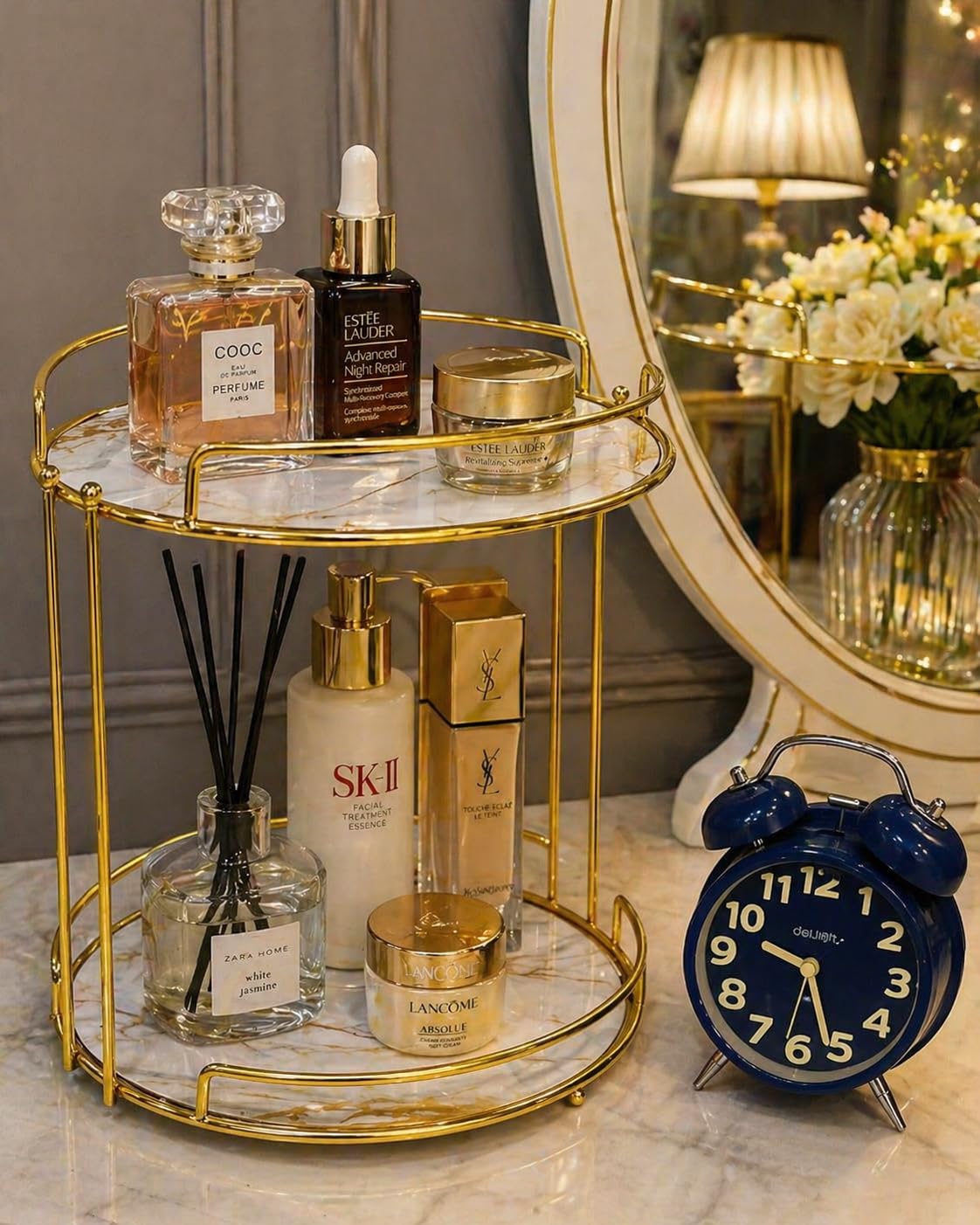 Gold 2 Tier Vanity Organizer Stand