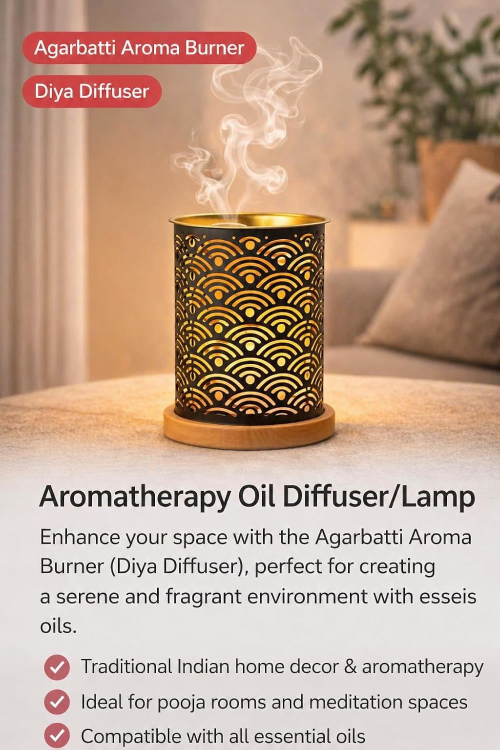 Metal Oil Burner for Home Fragrance