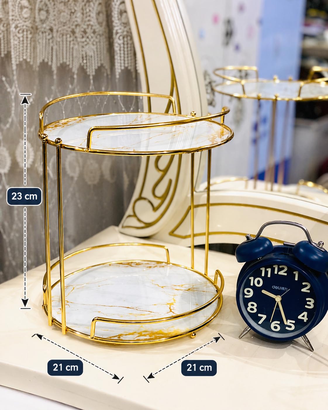 Gold 2 Tier Vanity Organizer Stand