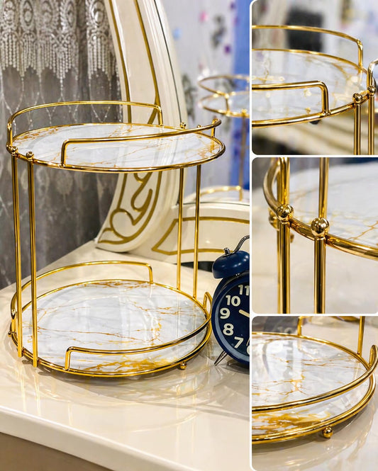 Gold 2 Tier Vanity Organizer Stand