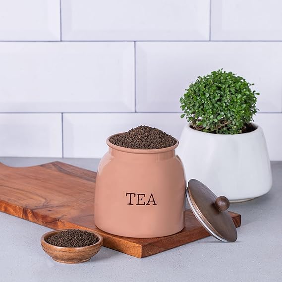 Modern  Metal Kitchen Canisters Set | Tea Sugar Storage Containers with Lid |  Decorative Organizer Jars