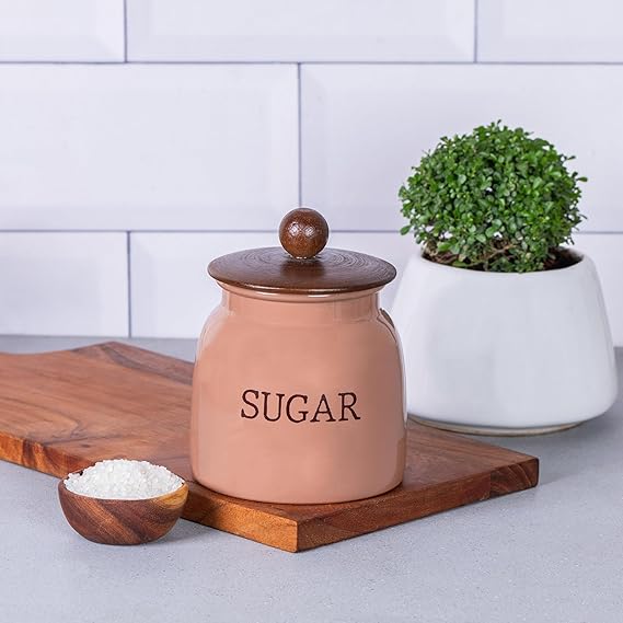Modern  Metal Kitchen Canisters Set | Tea Sugar Storage Containers with Lid |  Decorative Organizer Jars