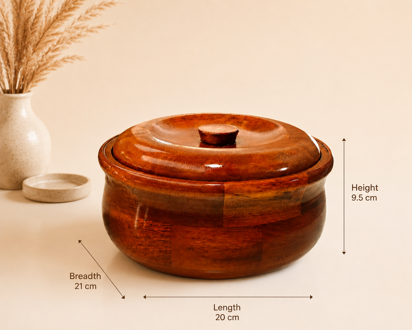 Premium Wooden Roti Box with Lid | Insulated Chapati Storage Box for Kitchen & Dining Table | Traditional Casserole for Roti, Paratha & Puri