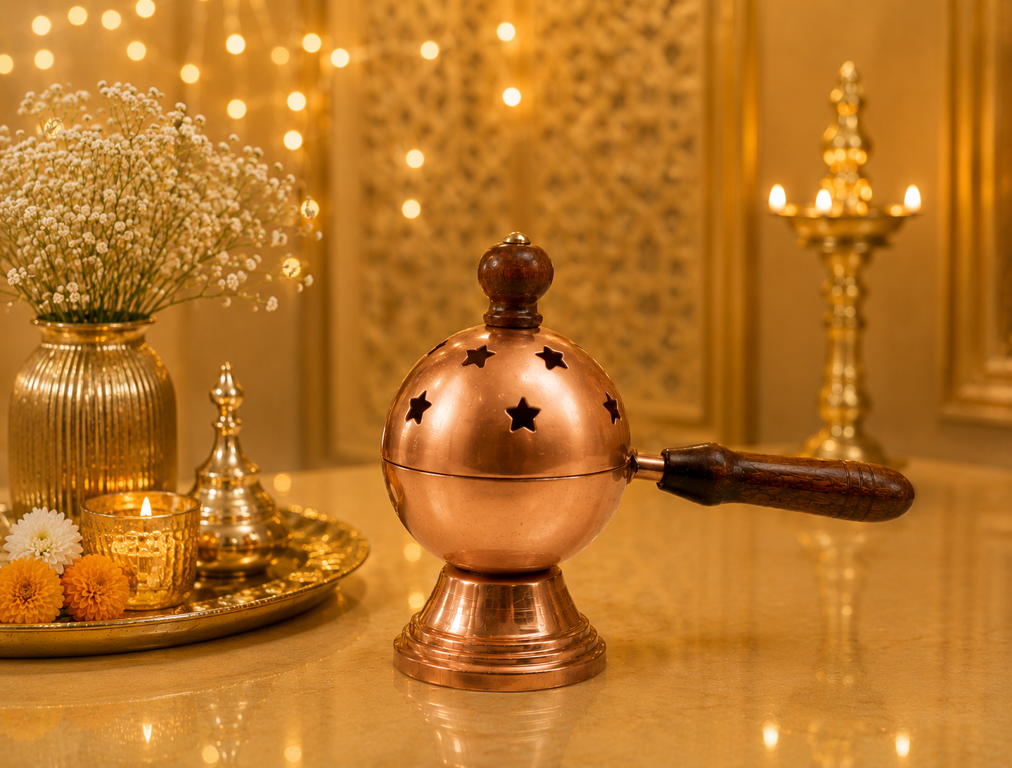 Metal Loban Burner with Star Cut Design