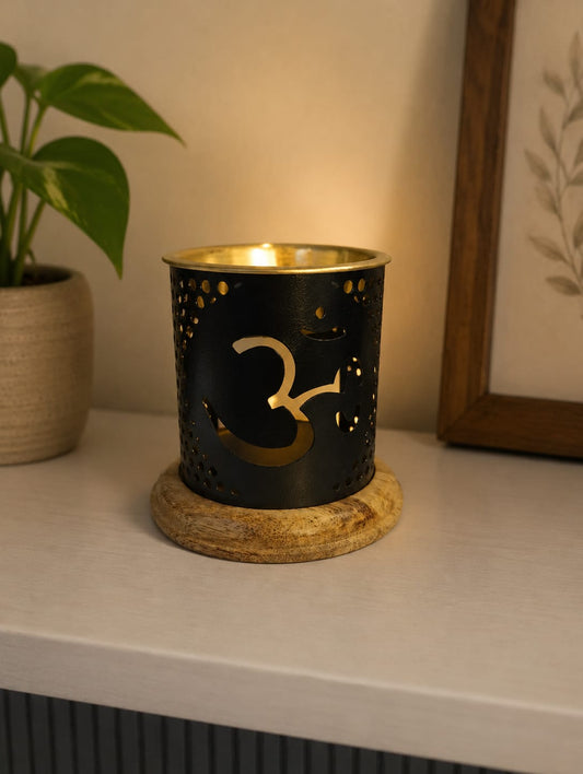 OM Design Oil Burner with Golden Bowl