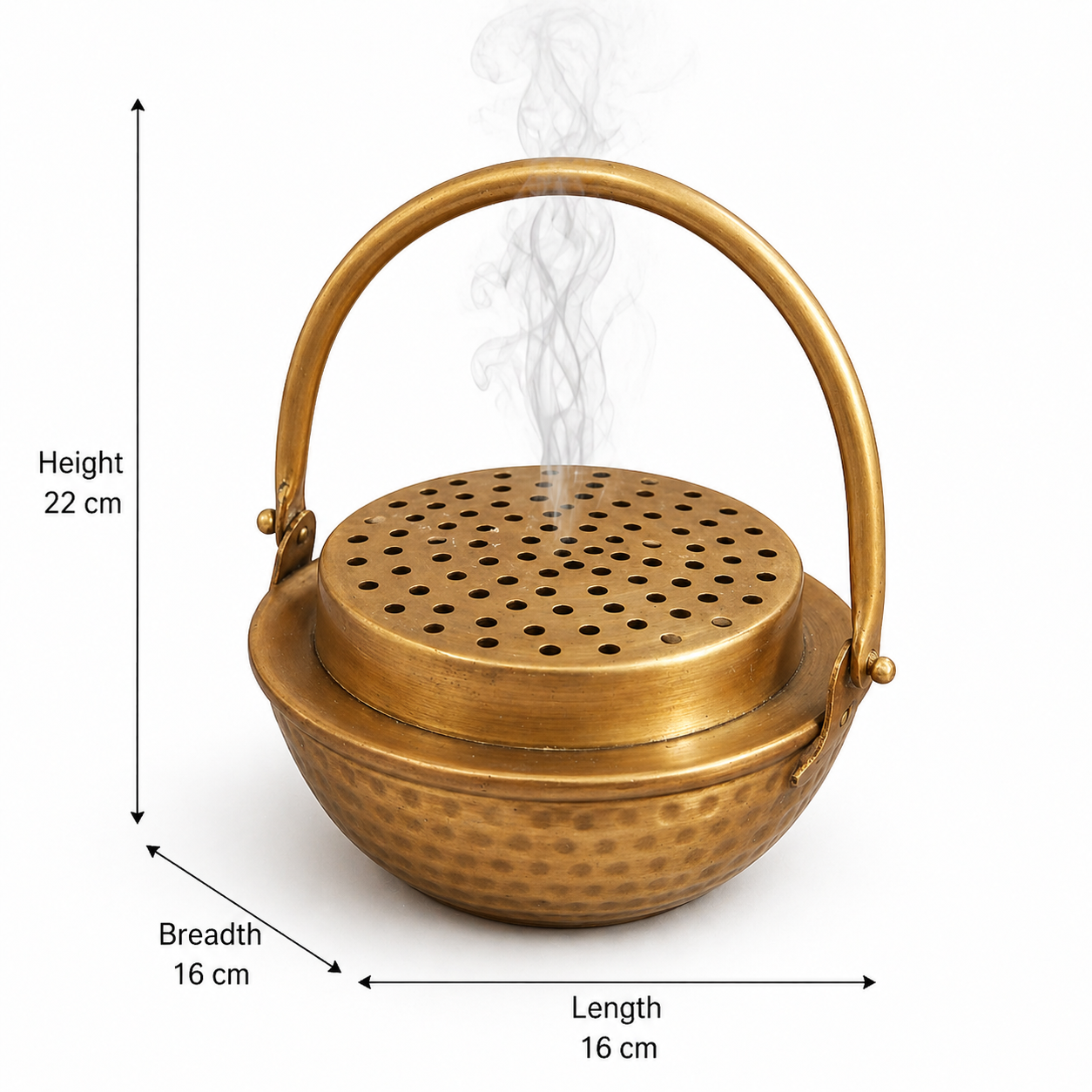 Premium Metal Loban Dhoop Dani with Handle |  Finish Kapoor Dani for Pooja, Havan, Home Temple & Spiritual Fragrance | Traditional Loban Burner Matki