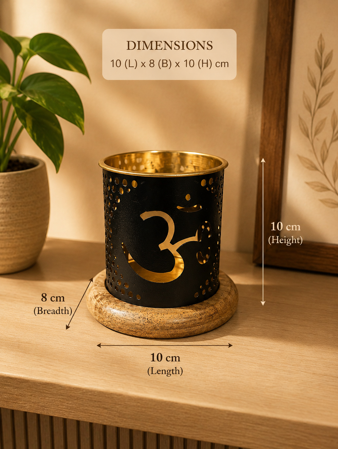OM Design Oil Burner with Golden Bowl