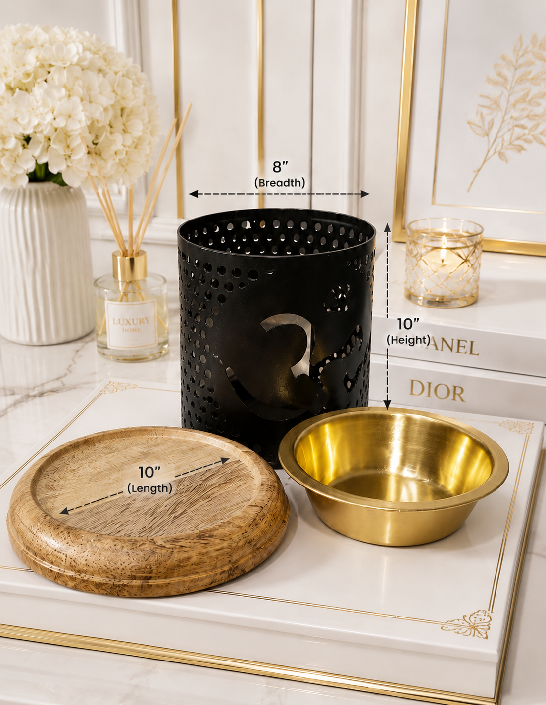 OM Design Oil Burner with Golden Bowl
