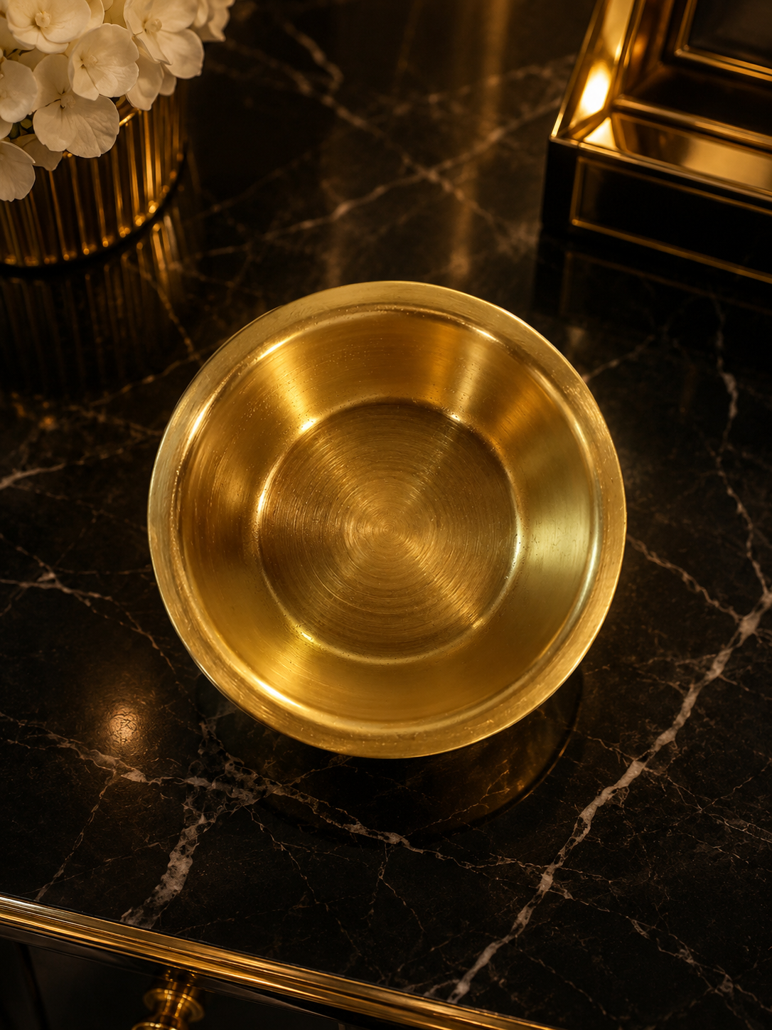 Tree Design Oil Burner with Golden Bowl