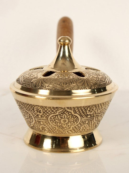 De Casa Decor Brass Dhuna Loban Burner Dhooni Dhoop Dani Dhuni Bakhoor Holder | Loban Burner | Incense Holder, Brass