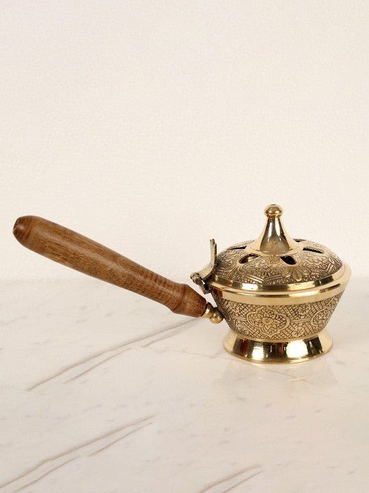 De Casa Decor Brass Dhuna Loban Burner Dhooni Dhoop Dani Dhuni Bakhoor Holder | Loban Burner | Incense Holder, Brass