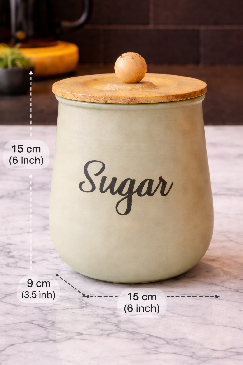 Airtight Tea Coffee Sugar Canisters Set – Fresh Storage Kitchen Containers with Wooden Lids