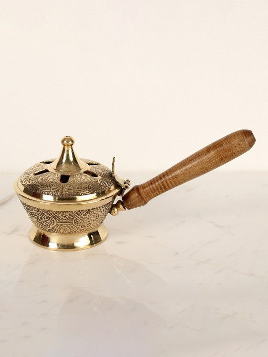 De Casa Decor Brass Dhuna Loban Burner Dhooni Dhoop Dani Dhuni Bakhoor Holder | Loban Burner | Incense Holder, Brass