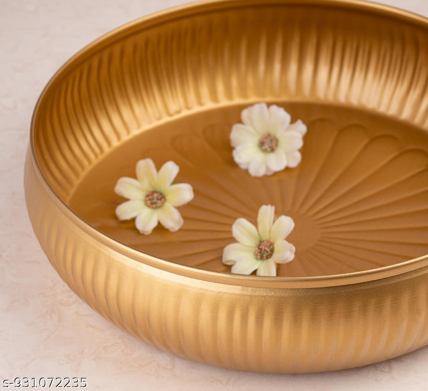 Luxury Decorative Bowl for Home & Table Decor – Elegant Gold Metal Serving Bowl for Floating Flowers, Candles, Potpourri, Centerpiece Decoration & Modern Dining Display