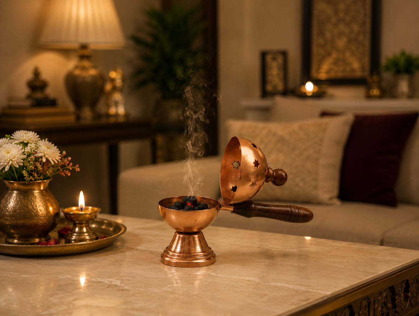 Metal Loban Burner with Star Cut Design