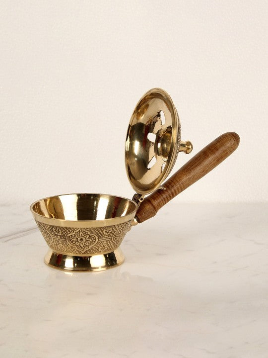 De Casa Decor Brass Dhuna Loban Burner Dhooni Dhoop Dani Dhuni Bakhoor Holder | Loban Burner | Incense Holder, Brass